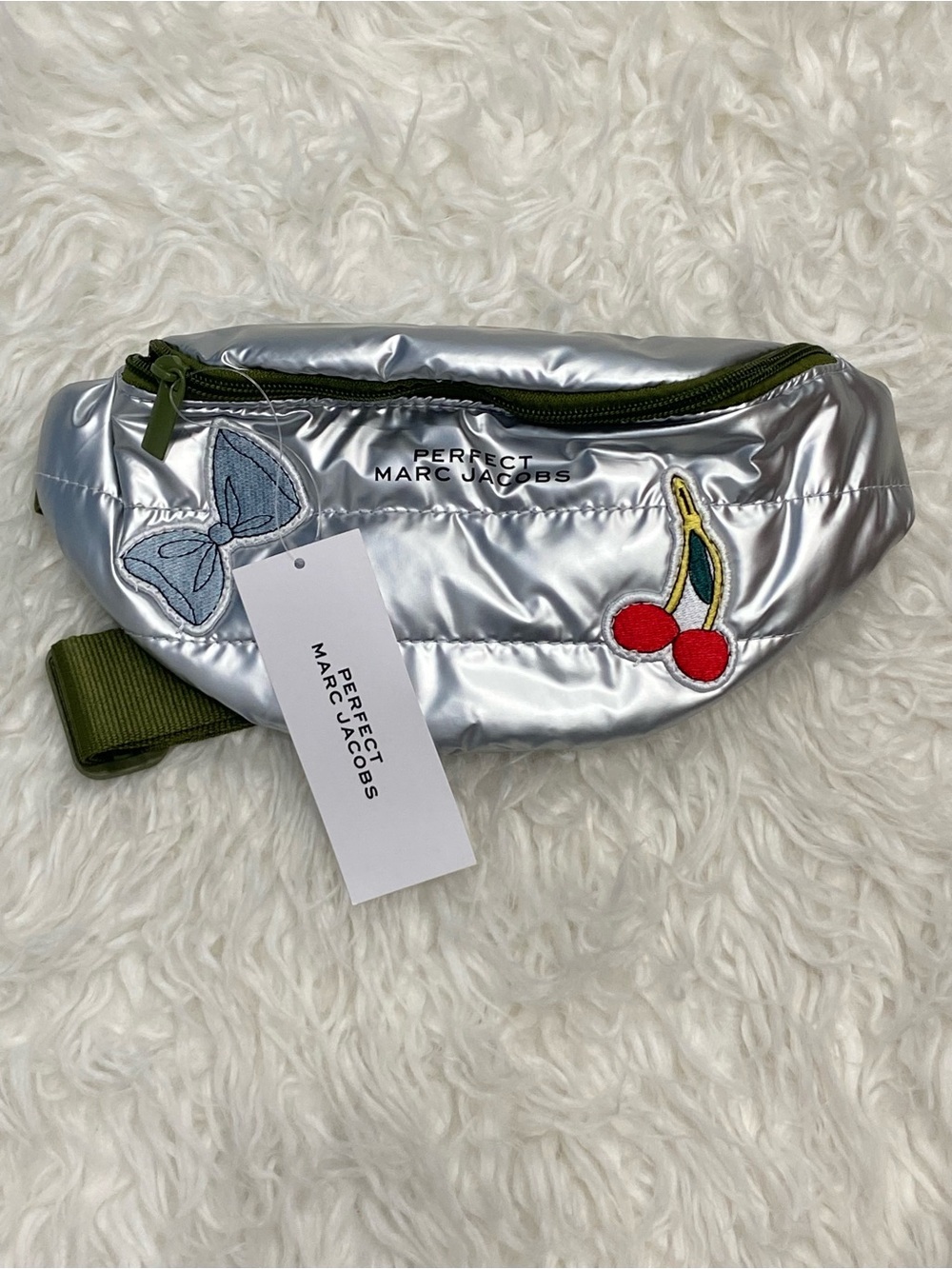 Metallic Silver Puffer Belt Bag by Marc Jacobs